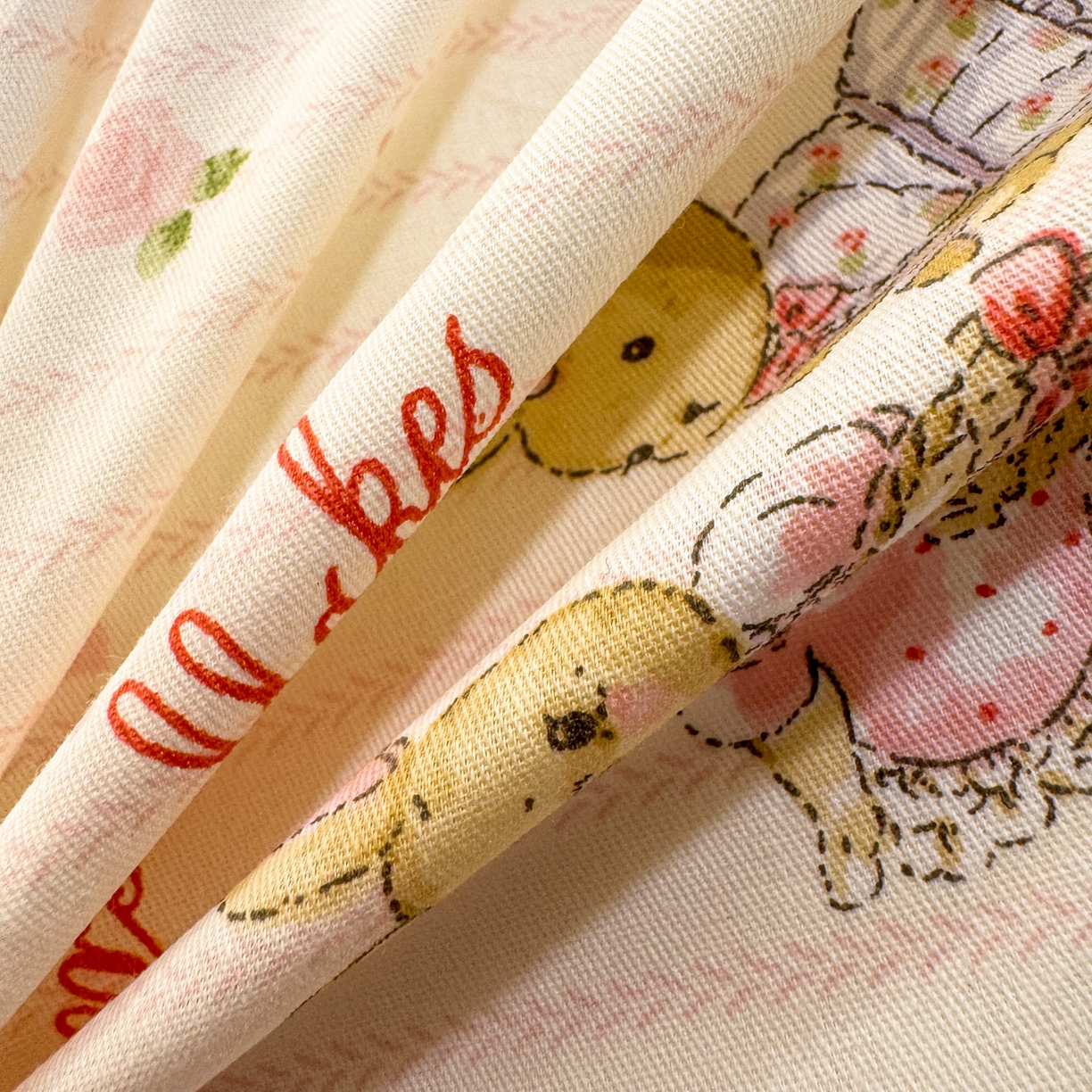 91家纺网 家纺一手货源 找家纺 简宜家居（朝初家纺） 2025新款全棉12868斜纹卡通花卉学生三件套四件套 粉红可爱兔