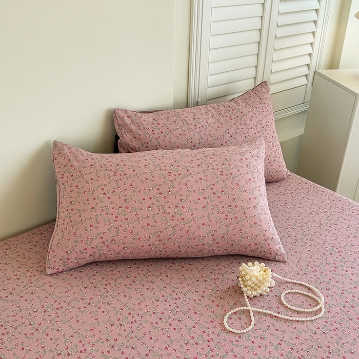 91家纺网 家纺一手货源 找家纺 （总）卢赛尔 2025新款水洗珍珠棉皱皱纱印花床笠