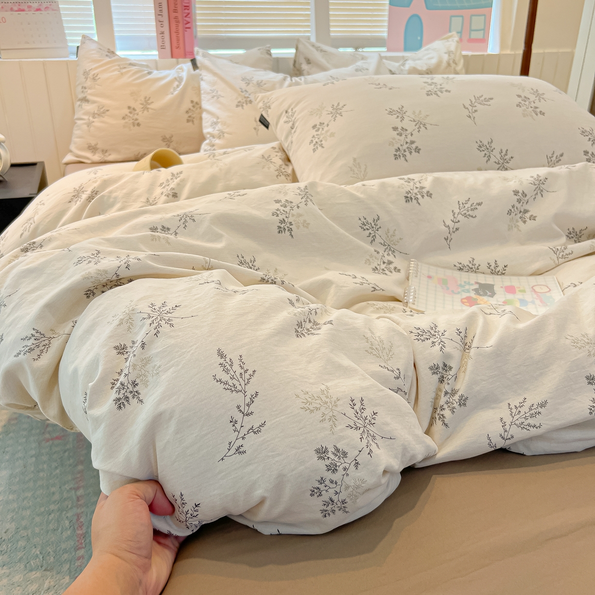 多乐家纺 2025新款秋冬韩系花卉舒柔棉印花四件套 南城旧事