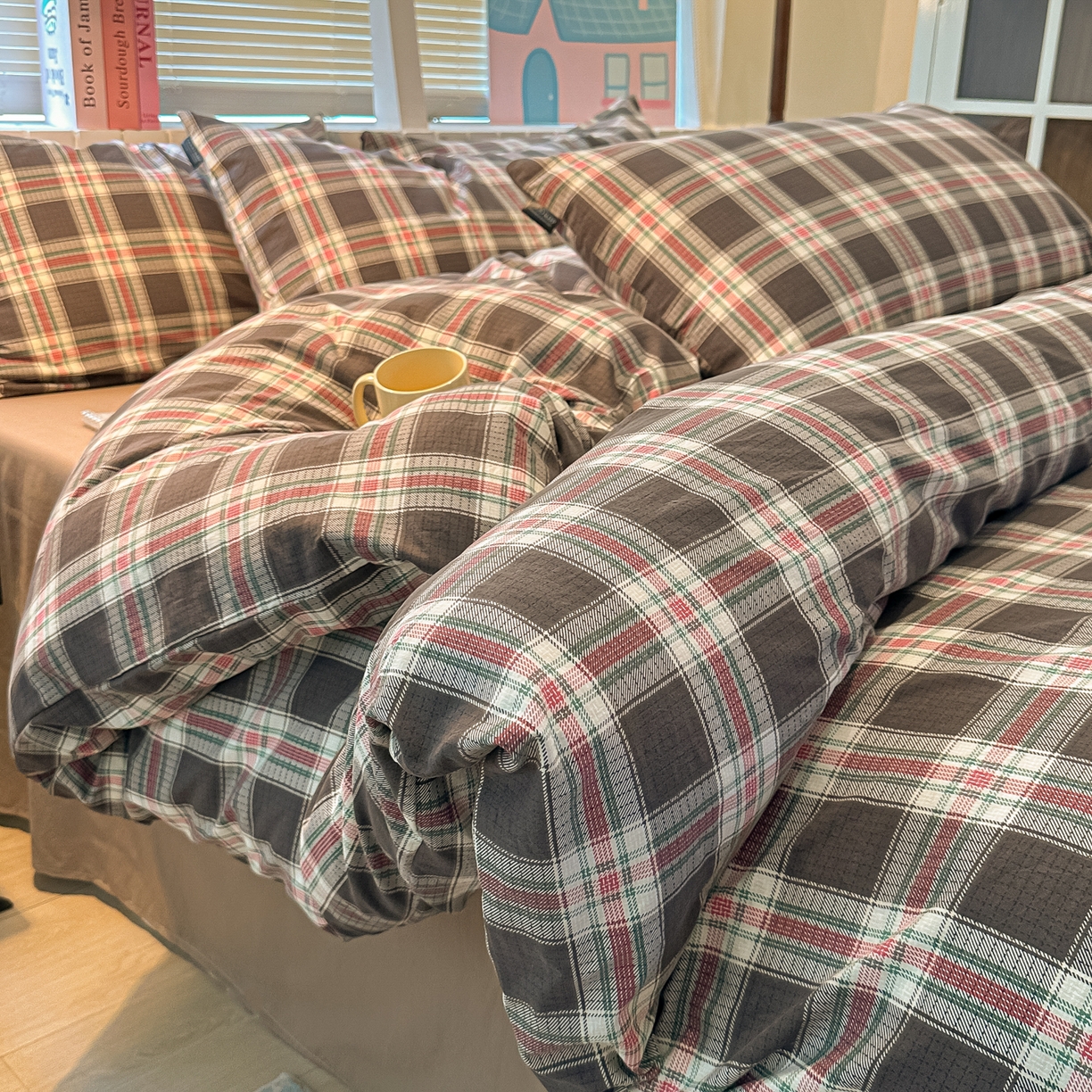 91家纺网 家纺一手货源 找家纺 （总）多乐家纺 2025新款秋冬韩系花卉舒柔棉印花四件套