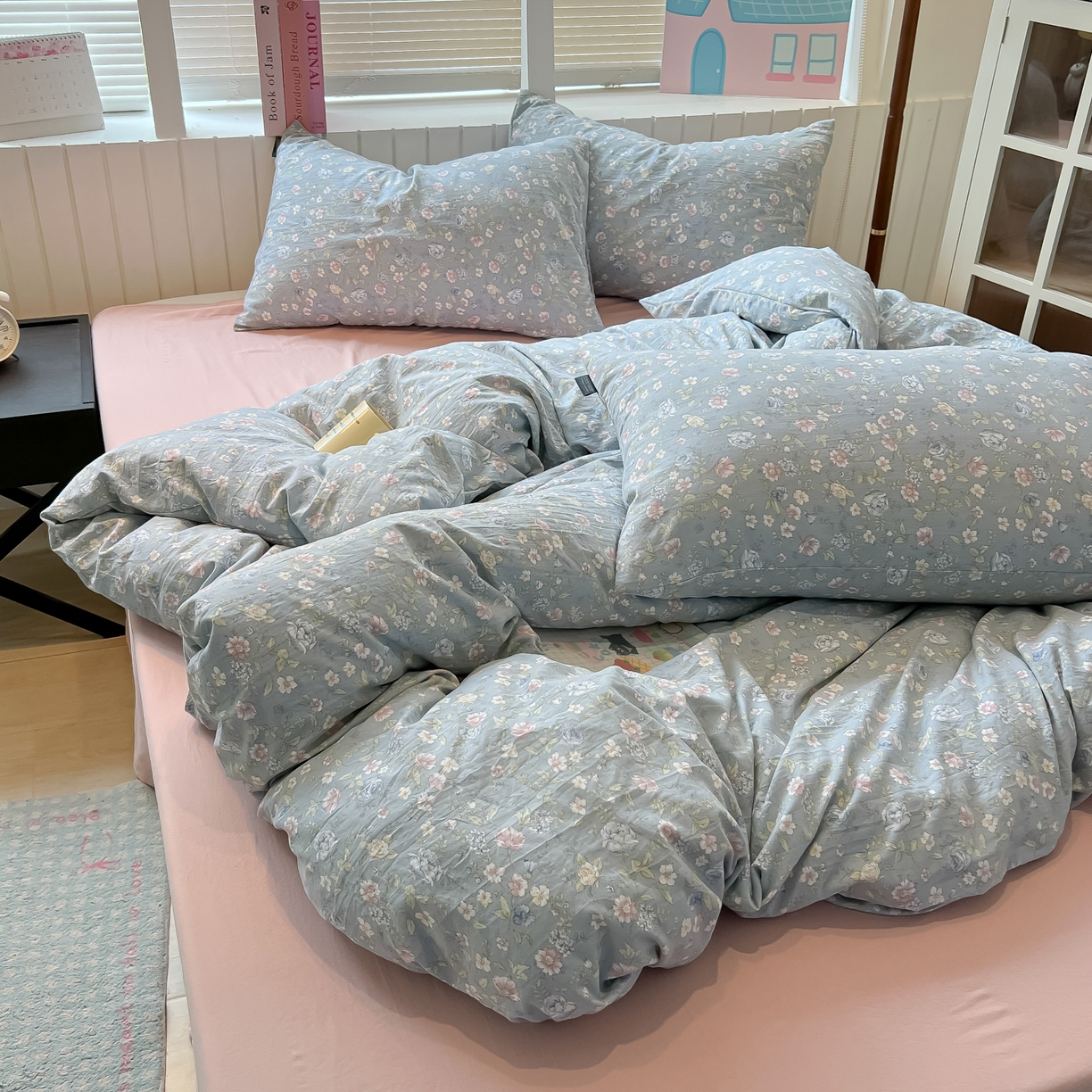 91家纺网 家纺一手货源 找家纺 多乐家纺 2025新款秋冬韩系花卉舒柔棉印花四件套 繁花