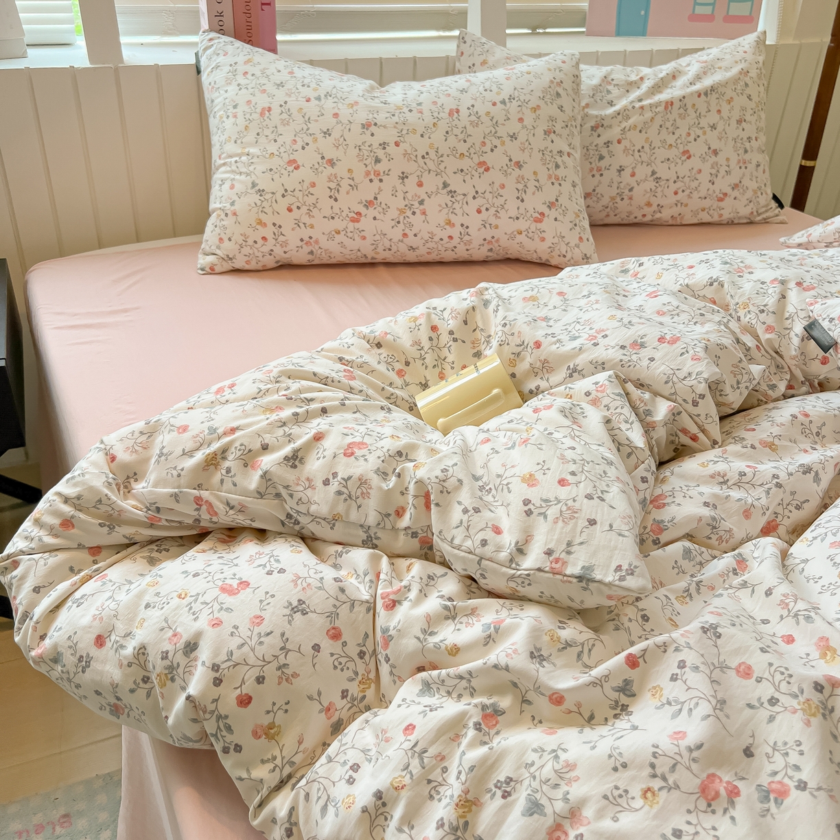 91家纺网 家纺一手货源 找家纺 多乐家纺 2025新款秋冬韩系花卉舒柔棉印花四件套 玫瑰