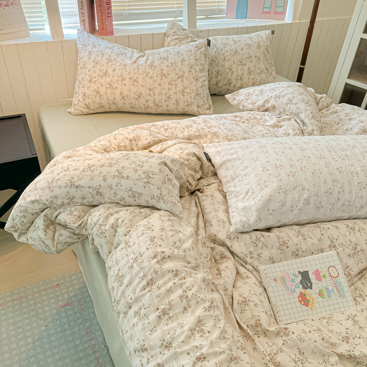 91家纺网 家纺一手货源 找家纺 多乐家纺 2025新款秋冬韩系花卉舒柔棉印花四件套 春日