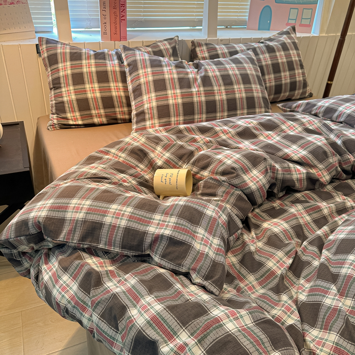 91家纺网 家纺一手货源 找家纺 （总）多乐家纺 2025新款秋冬韩系花卉舒柔棉印花四件套