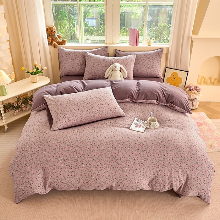 91家纺网 家纺一手货源 找家纺 （总）卢赛尔 2025新款水洗珍珠印花四件套