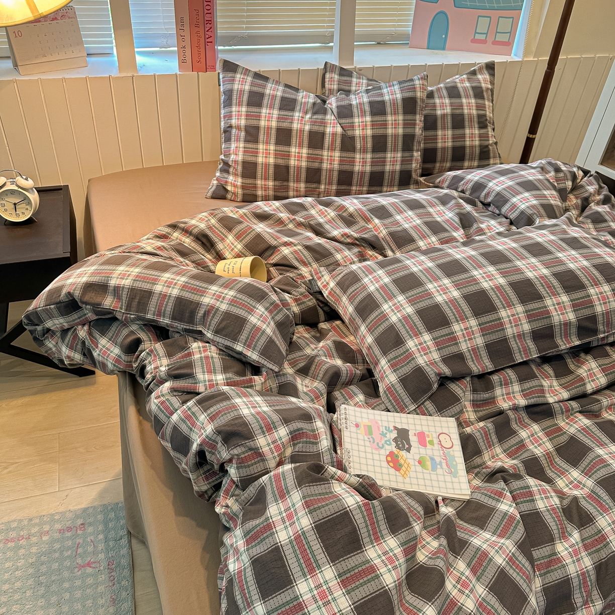 91家纺网 家纺一手货源 找家纺 （总）多乐家纺 2025新款秋冬韩系花卉舒柔棉印花四件套