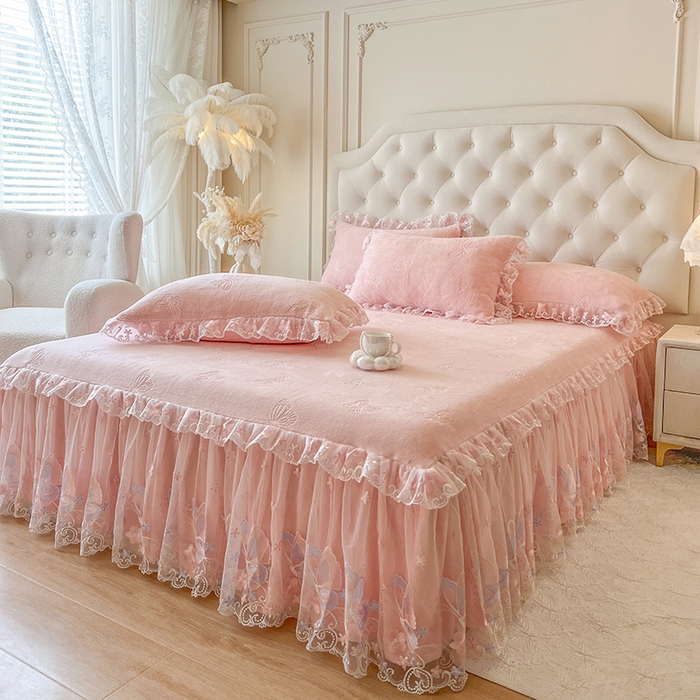 91家纺网 家纺一手货源 找家纺 （总）网红馆（ck家纺） 2025新款牛奶绒刺绣四件套-蝴蝶纷飞系列