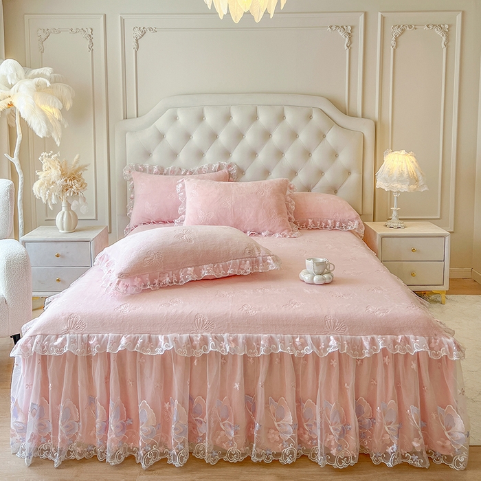 91家纺网 家纺一手货源 找家纺 （总）网红馆（ck家纺） 2025新款牛奶绒刺绣四件套-蝴蝶纷飞系列