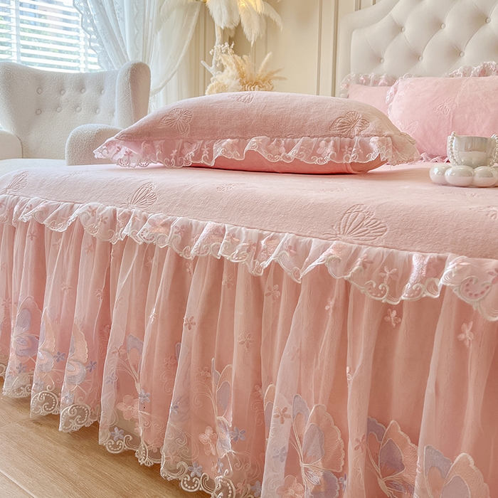 91家纺网 家纺一手货源 找家纺 （总）网红馆（ck家纺） 2025新款牛奶绒刺绣四件套-蝴蝶纷飞系列