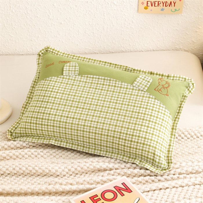 91家纺网 家纺一手货源 找家纺 大熊枕芯 2025新款好梦小象儿童枕枕头枕芯 梦想小象-绿