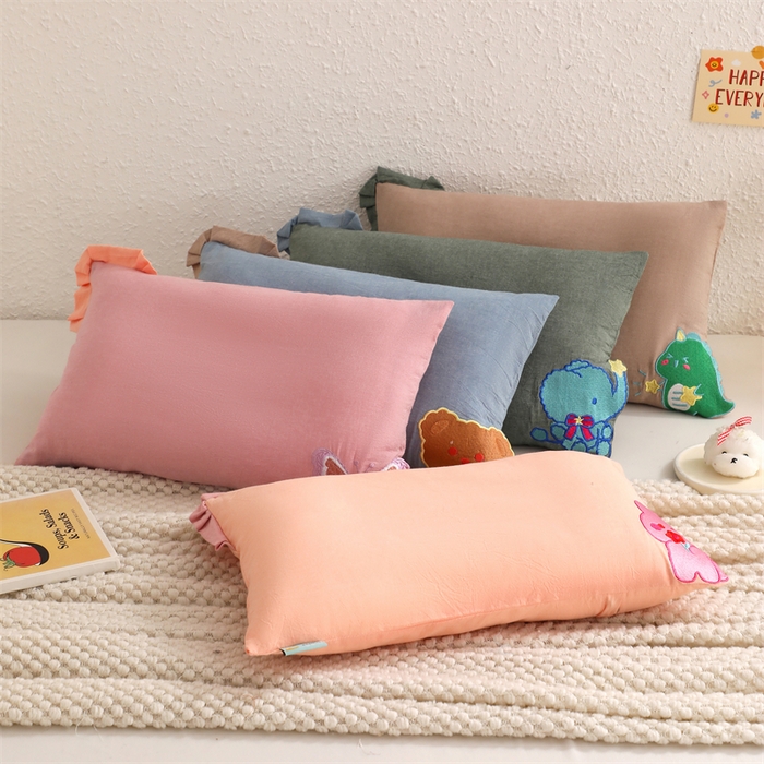 大熊枕芯 2025新款水洗棉全棉刺绣儿童枕枕头枕芯 组合图