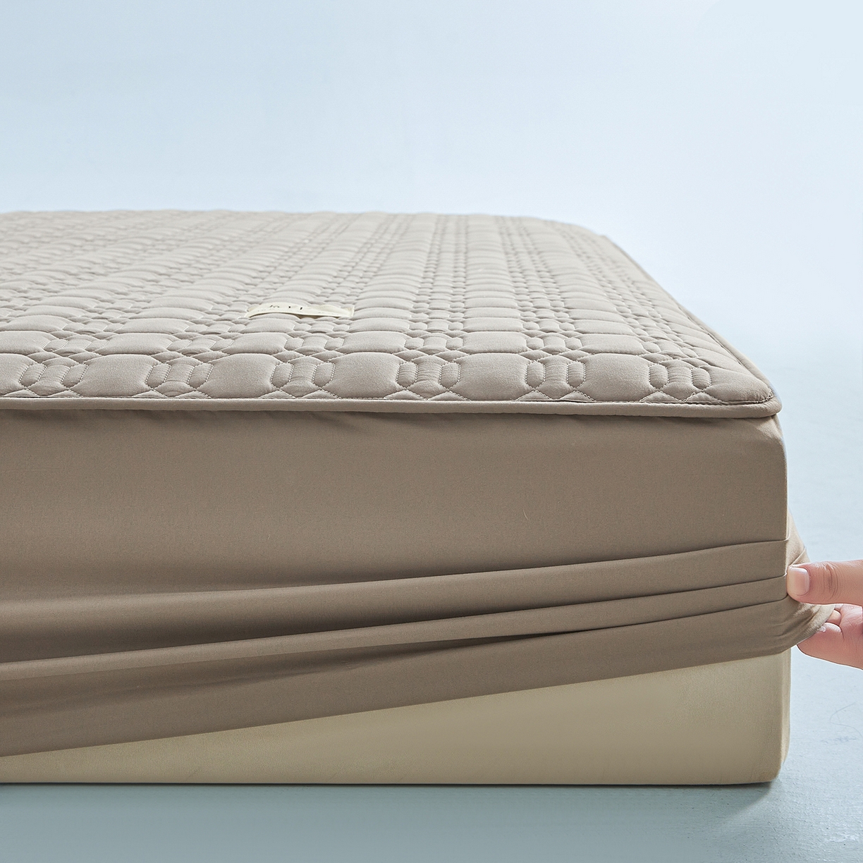 91家纺网 家纺一手货源 找家纺 曼陀罗 2025新款大豆纤维深睡床笠 月石灰