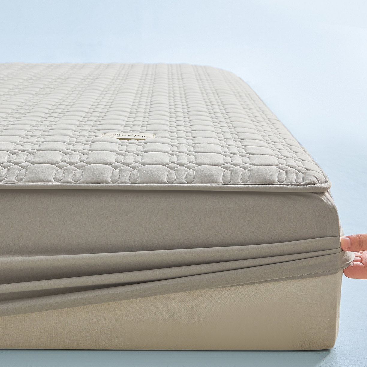 91家纺网 家纺一手货源 找家纺 曼陀罗 2025新款大豆纤维深睡床笠 星河灰