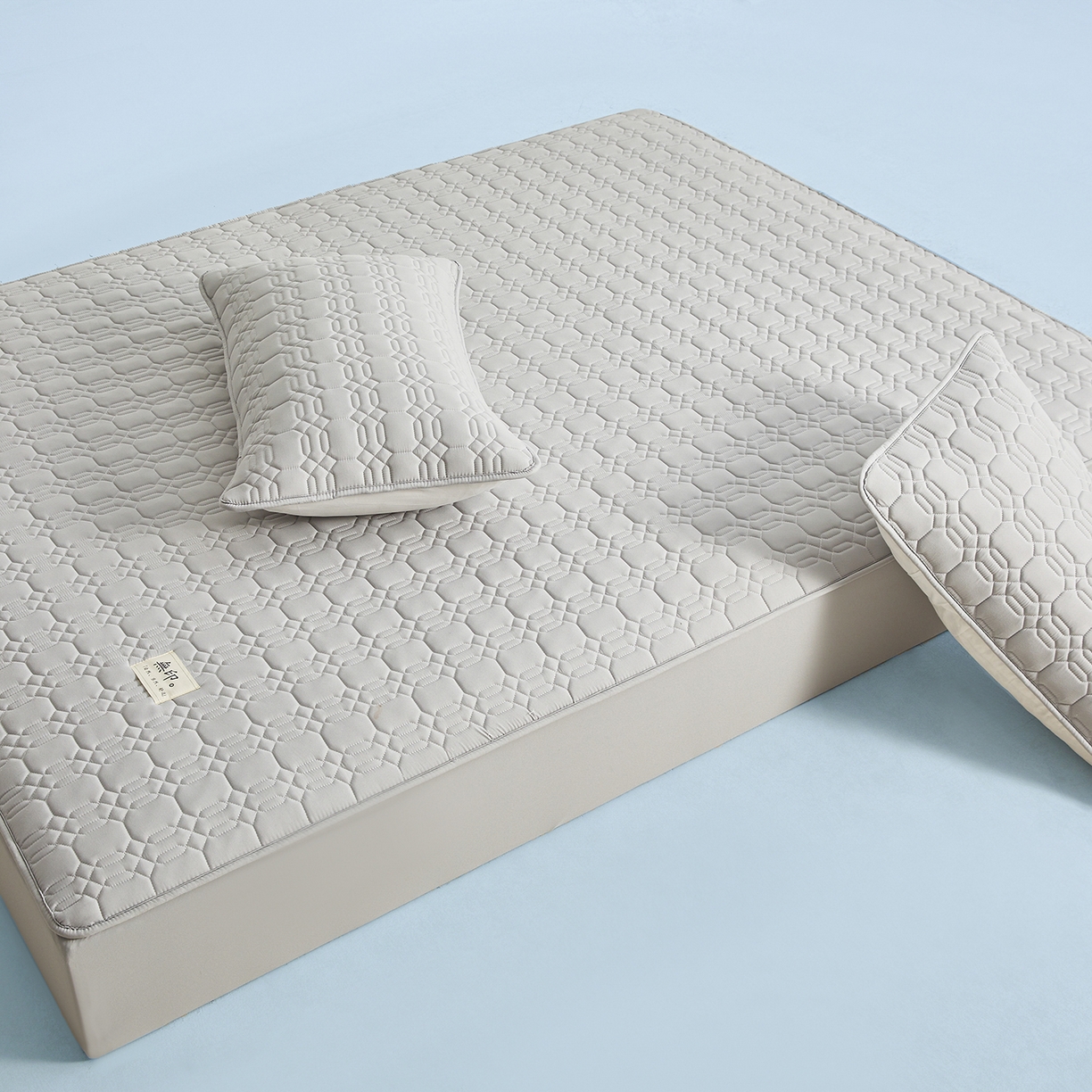 91家纺网 家纺一手货源 找家纺 曼陀罗 2025新款大豆纤维深睡床笠 星河灰