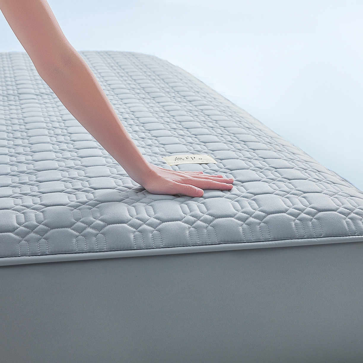 91家纺网 家纺一手货源 找家纺 曼陀罗 2025新款大豆纤维深睡床笠 秋波蓝