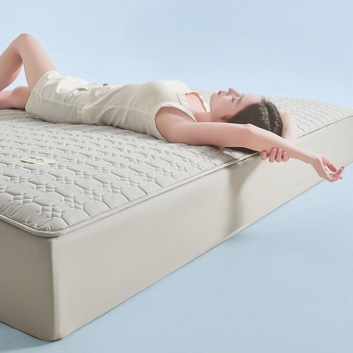 91家纺网 家纺一手货源 找家纺 曼陀罗 2025新款大豆纤维深睡床笠 星河灰