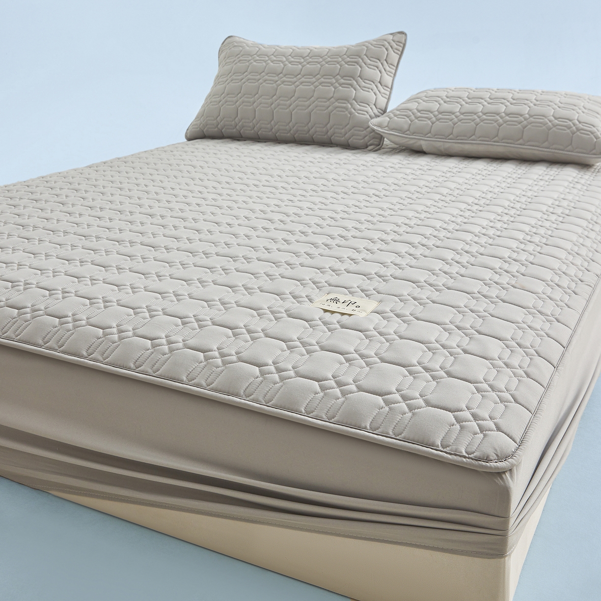 91家纺网 家纺一手货源 找家纺 曼陀罗 2025新款大豆纤维深睡床笠 星河灰