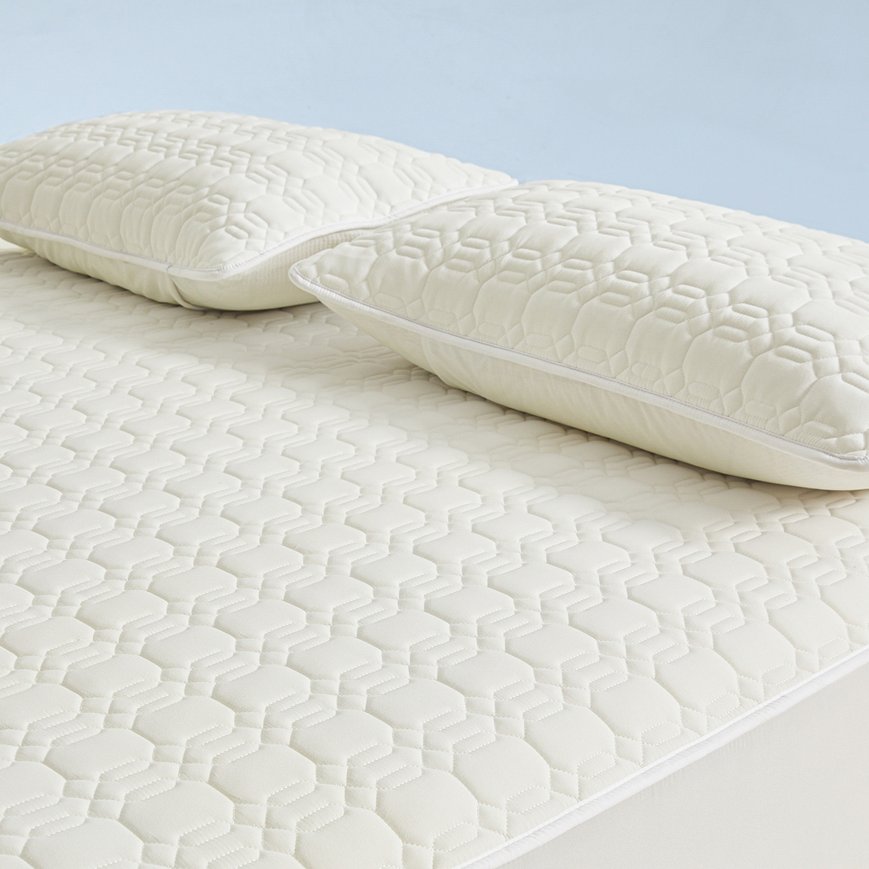 91家纺网 家纺一手货源 找家纺 曼陀罗 2025新款大豆纤维深睡床笠 天际白