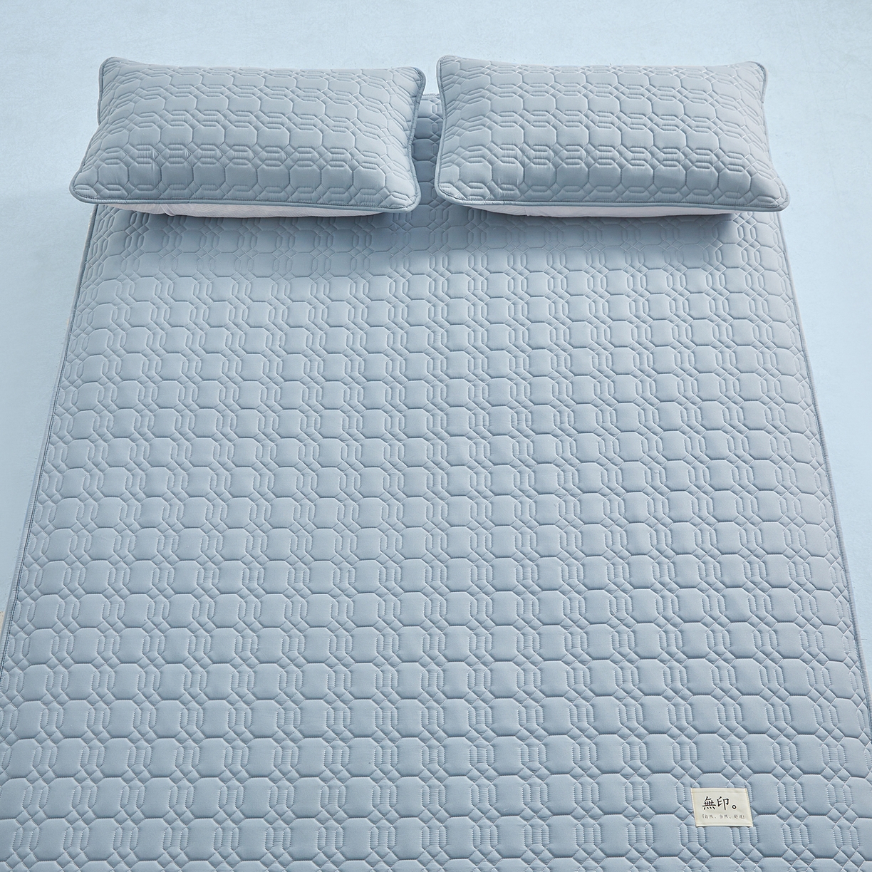 91家纺网 家纺一手货源 找家纺 曼陀罗 2025新款大豆纤维深睡床笠 秋波蓝