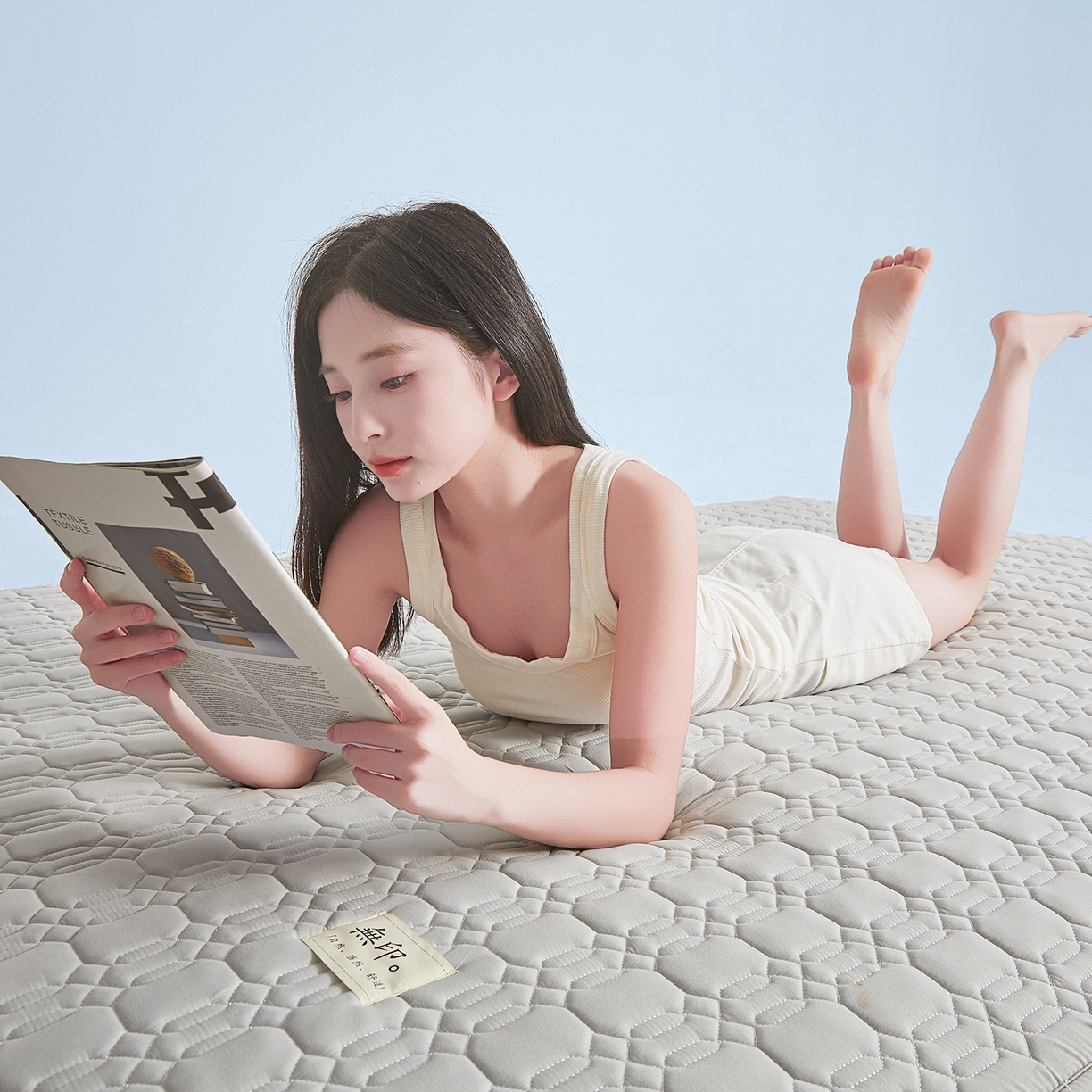 91家纺网 家纺一手货源 找家纺 曼陀罗 2025新款大豆纤维深睡床笠 星河灰