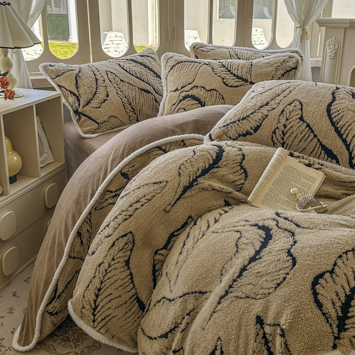 91家纺网 家纺一手货源 找家纺 新印象 2025新款阳离子绒牛奶绒保暖四件套 包边款阳离子绒 -樊林驼