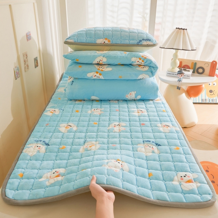 91家纺网 家纺一手货源 找家纺 （总）雅萱家纺 2025新款牛奶绒学生床垫三件套