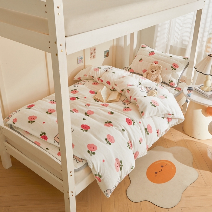 91家纺网 家纺一手货源 找家纺 （总）雅萱家纺 2025新款牛奶绒学生床垫三件套