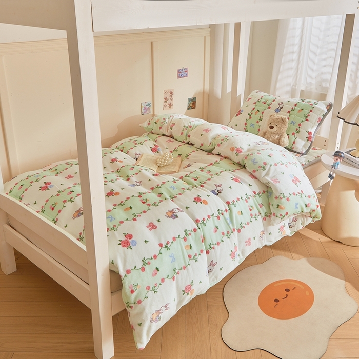 91家纺网 家纺一手货源 找家纺 （总）雅萱家纺 2025新款牛奶绒学生床垫三件套