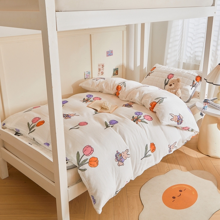 91家纺网 家纺一手货源 找家纺 （总）雅萱家纺 2025新款牛奶绒学生床垫三件套