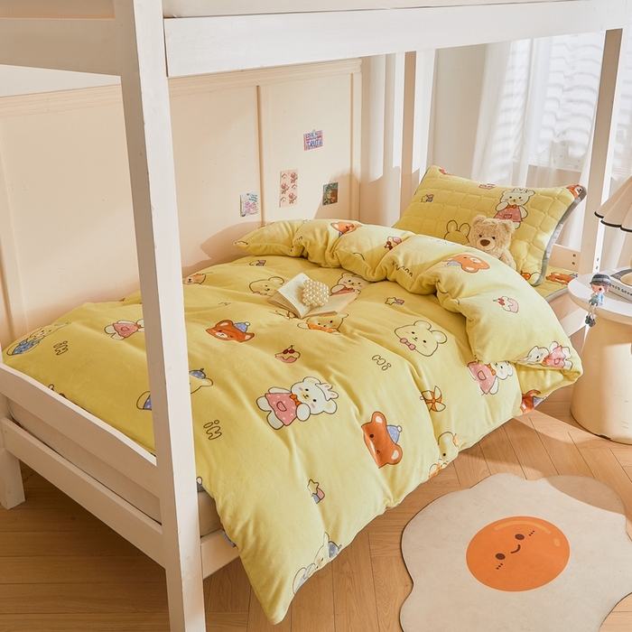 91家纺网 家纺一手货源 找家纺 （总）雅萱家纺 2025新款牛奶绒学生床垫三件套