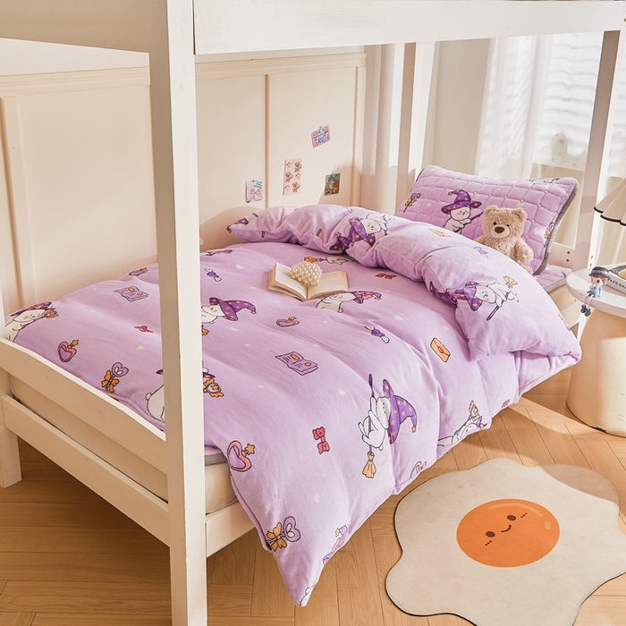 91家纺网 家纺一手货源 找家纺 （总）雅萱家纺 2025新款牛奶绒学生床垫三件套