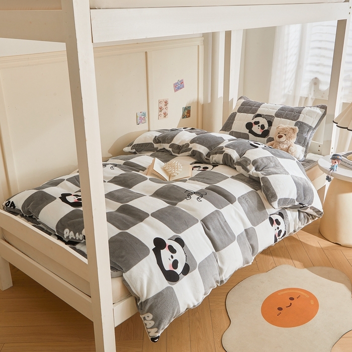 91家纺网 家纺一手货源 找家纺 （总）雅萱家纺 2025新款牛奶绒学生床垫三件套