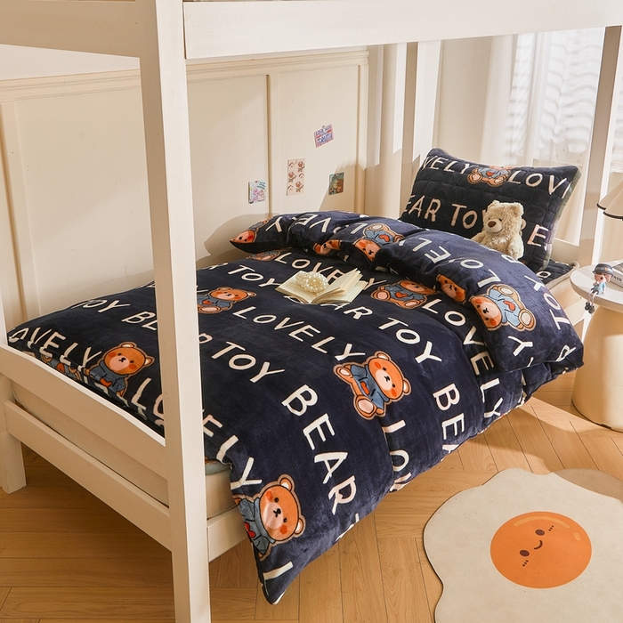 91家纺网 家纺一手货源 找家纺 （总）雅萱家纺 2025新款牛奶绒学生床垫三件套