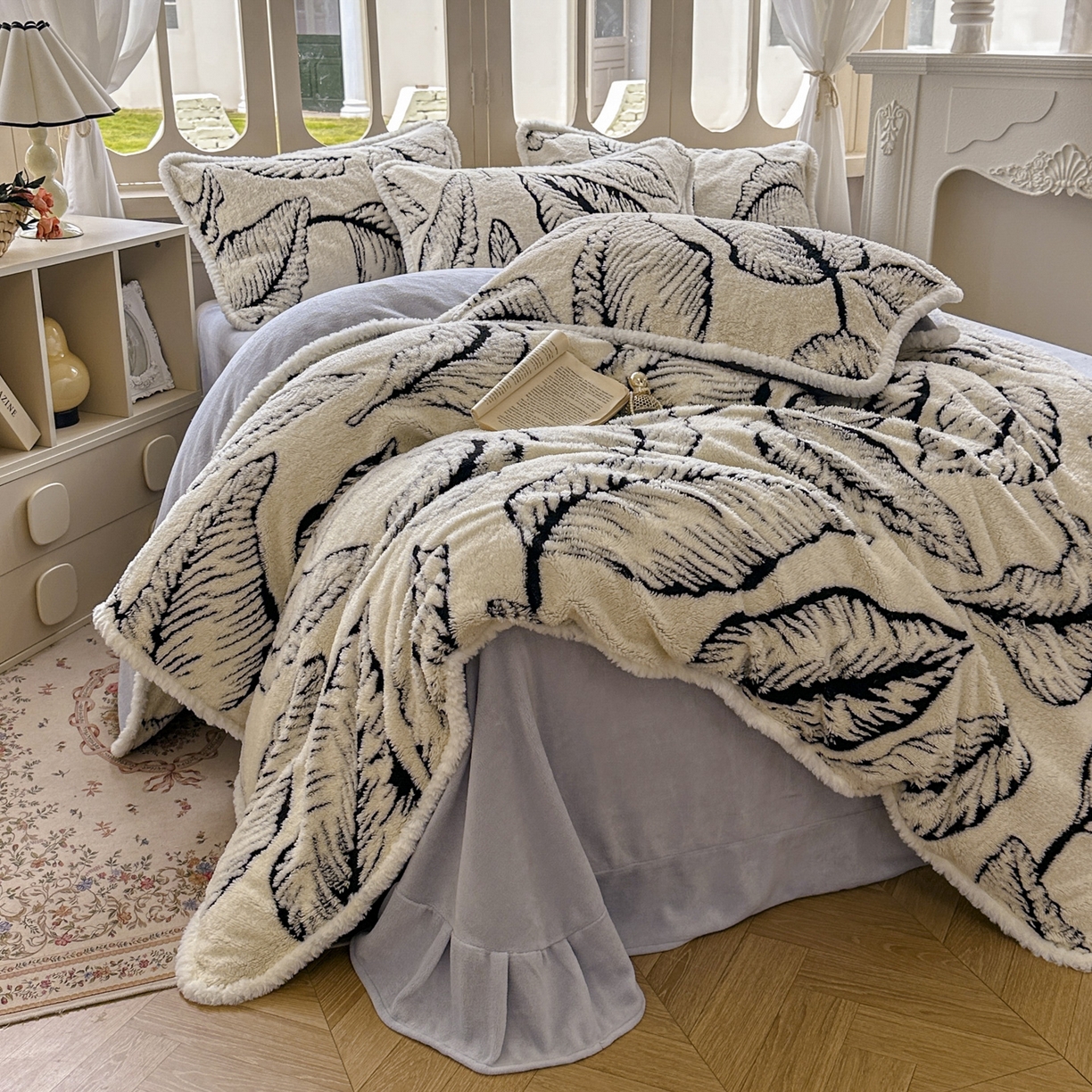 91家纺网 家纺一手货源 找家纺 新印象 2025新款阳离子绒牛奶绒保暖四件套 包边款阳离子绒-樊林米色