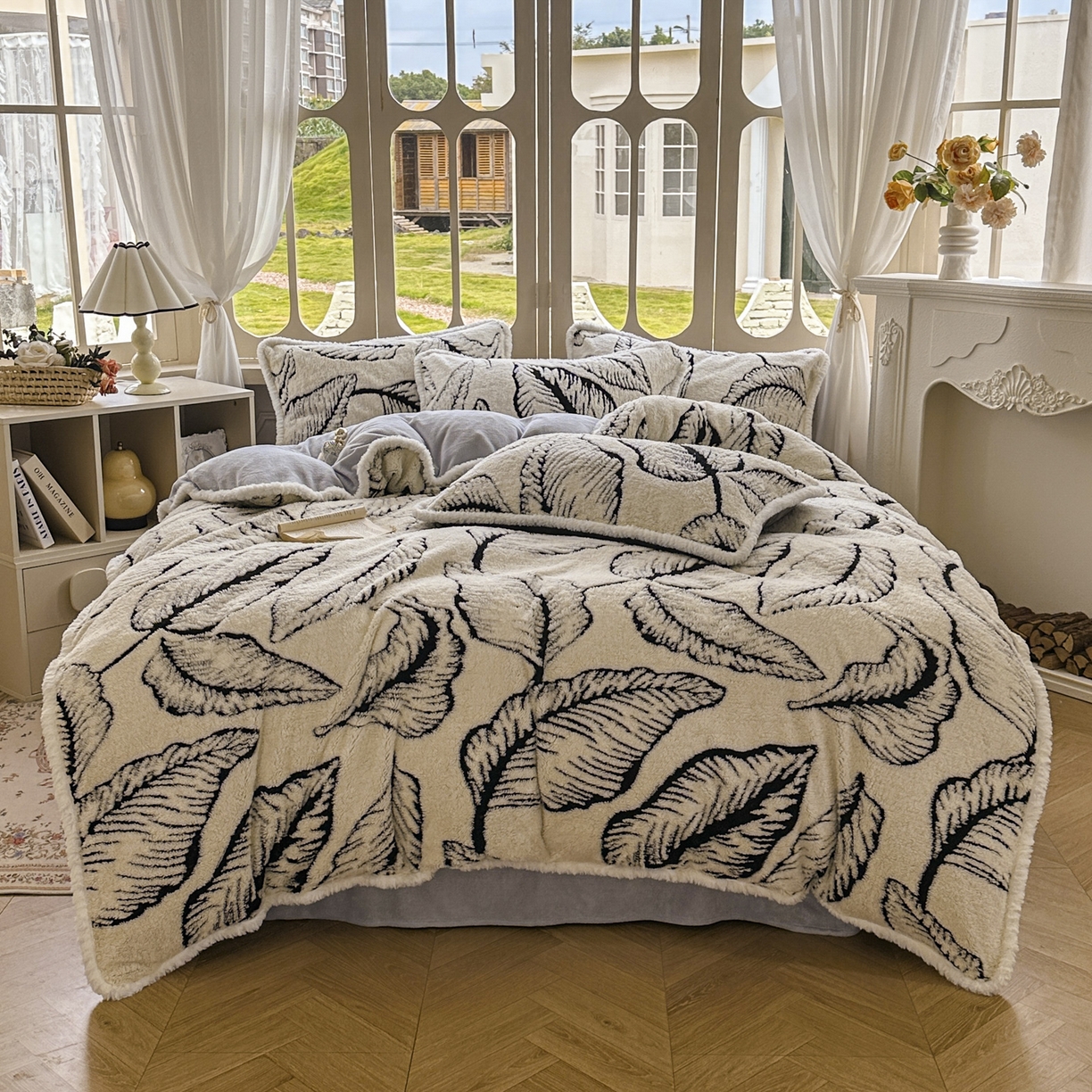 91家纺网 家纺一手货源 找家纺 新印象 2025新款阳离子绒牛奶绒保暖四件套 包边款阳离子绒-樊林米色