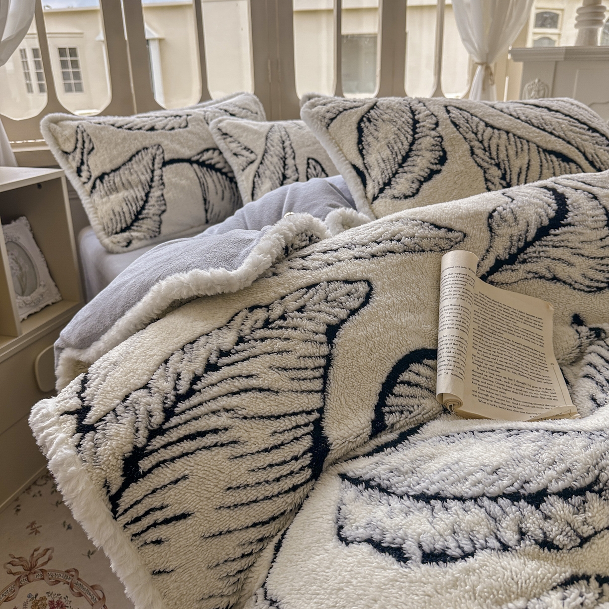 91家纺网 家纺一手货源 找家纺 新印象 2025新款阳离子绒牛奶绒保暖四件套 包边款阳离子绒-樊林米色