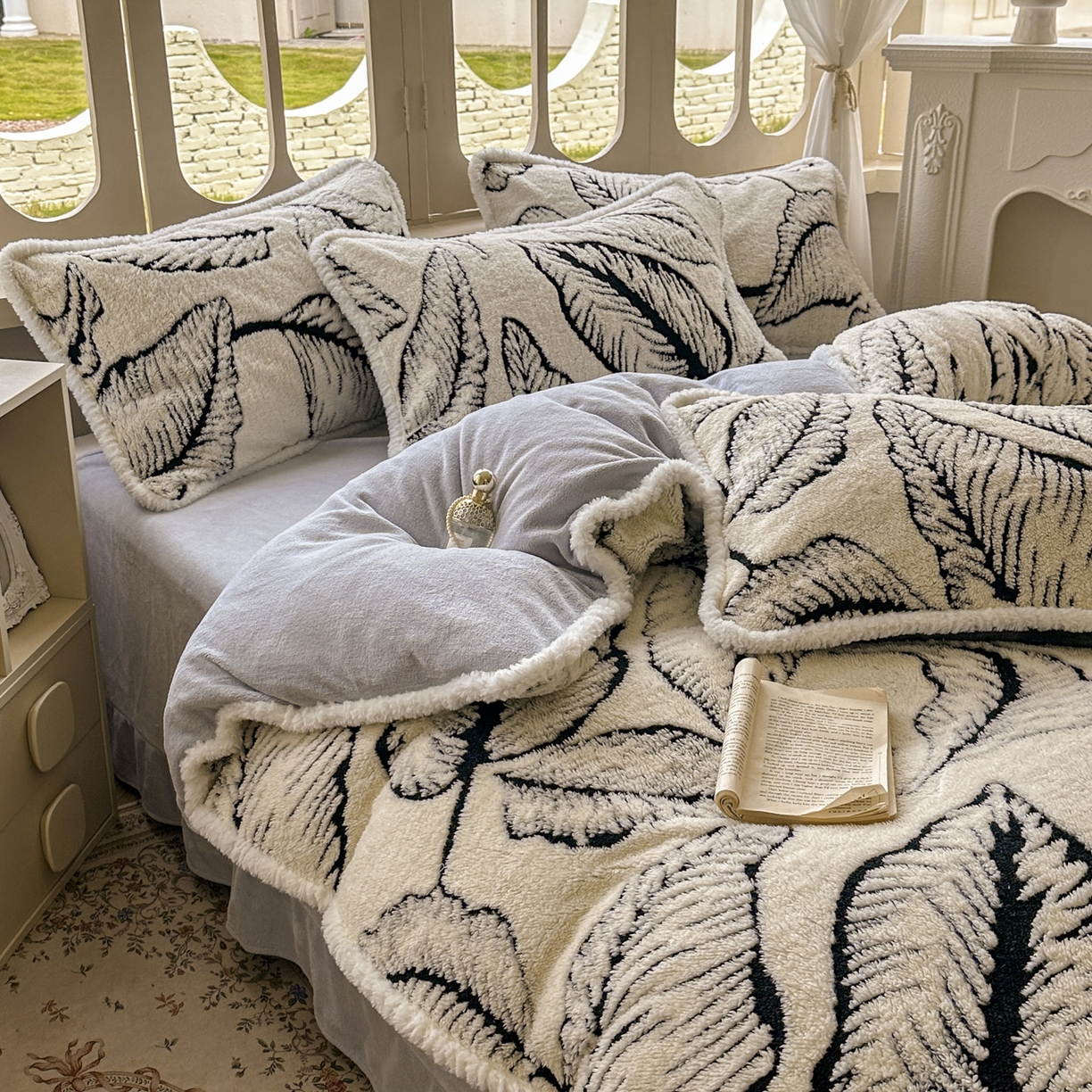 91家纺网 家纺一手货源 找家纺 新印象 2025新款阳离子绒牛奶绒保暖四件套 包边款阳离子绒-樊林米色