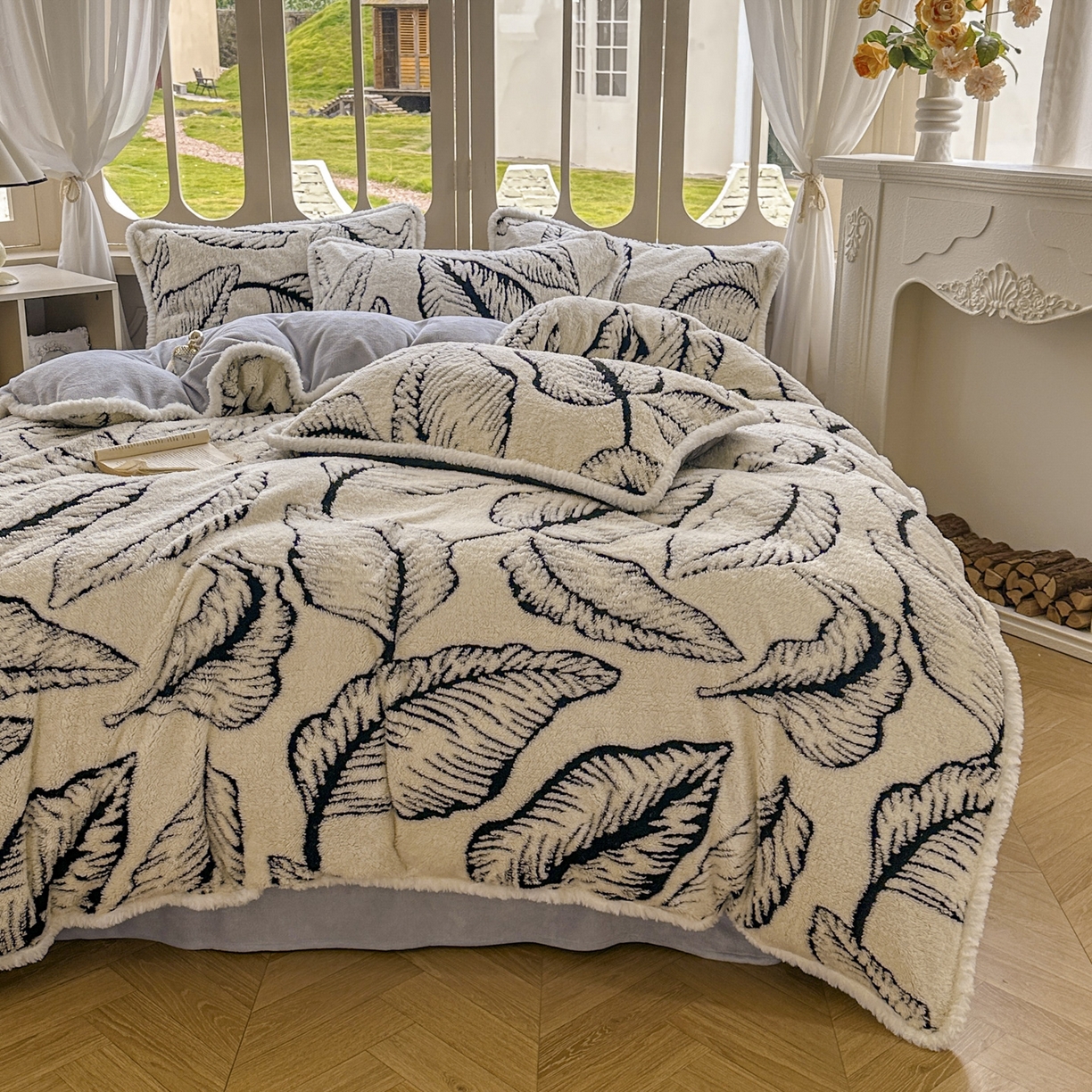 91家纺网 家纺一手货源 找家纺 新印象 2025新款阳离子绒牛奶绒保暖四件套 包边款阳离子绒-樊林米色