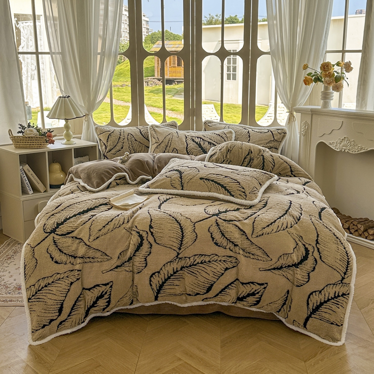 91家纺网 家纺一手货源 找家纺 新印象 2025新款阳离子绒牛奶绒保暖四件套 包边款阳离子绒 -樊林驼