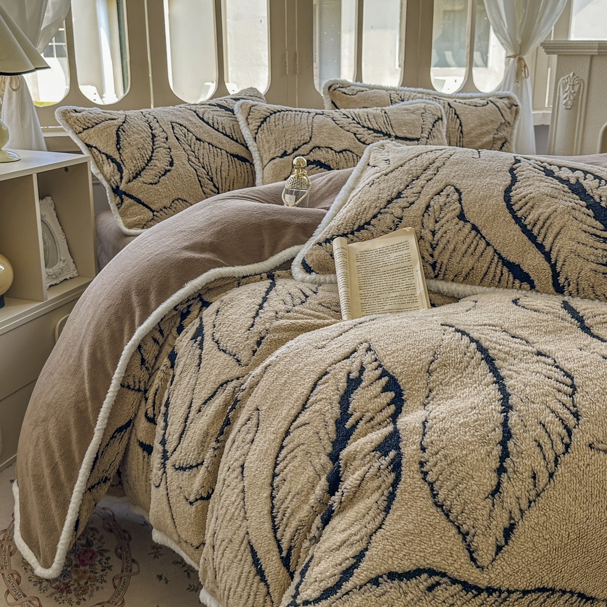 91家纺网 家纺一手货源 找家纺 新印象 2025新款阳离子绒牛奶绒保暖四件套 包边款阳离子绒 -樊林驼