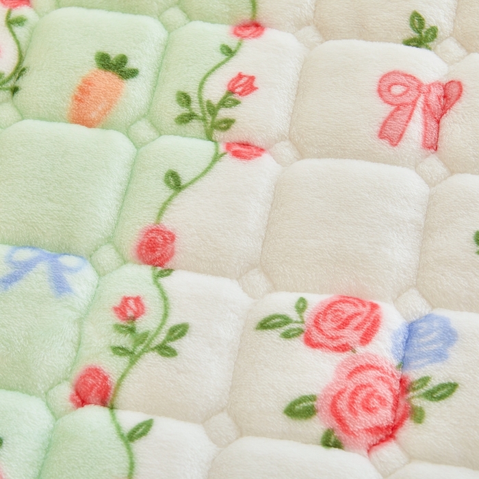 91家纺网 家纺一手货源 找家纺 雅萱家纺 2025新款牛奶绒学生床垫三件套 牛奶绒床垫三件套-花田小兔