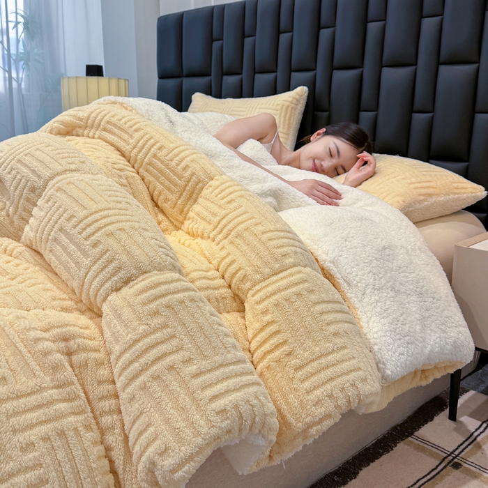 91家纺网 家纺一手货源 找家纺 （总）蓝冰家纺 2025新款塔芙绒提花冬被被子被芯