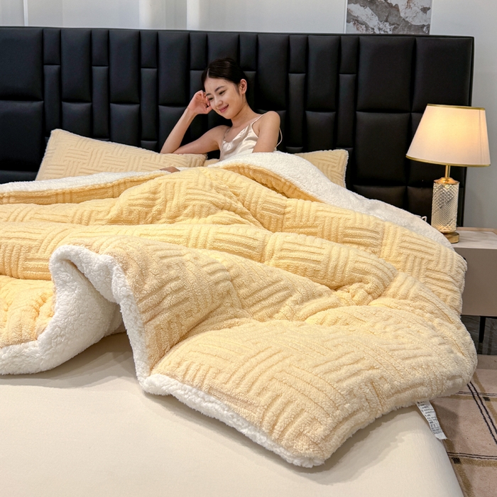 91家纺网 家纺一手货源 找家纺 （总）蓝冰家纺 2025新款塔芙绒提花冬被被子被芯