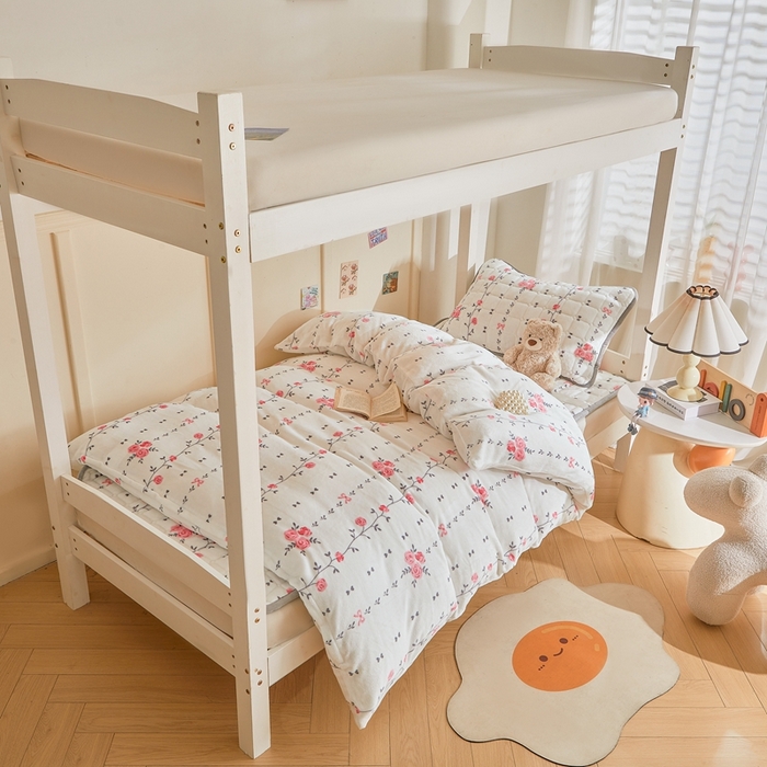 91家纺网 家纺一手货源 找家纺 雅萱家纺 2025新款牛奶绒学生床垫三件套 牛奶绒床垫三件套-花枝曼舞