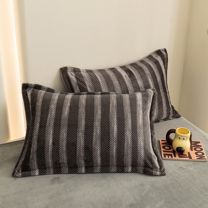 倾慕家纺 2026新款立体菠萝格印花单枕套 个性灰