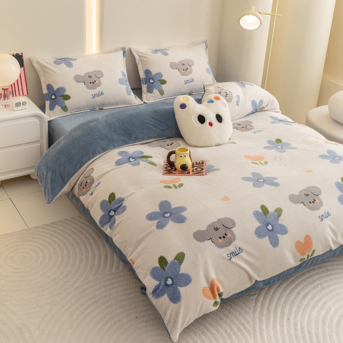 91家纺网 家纺一手货源 找家纺 倾慕家纺 2026新款立体菠萝格印花单枕套 考拉狗