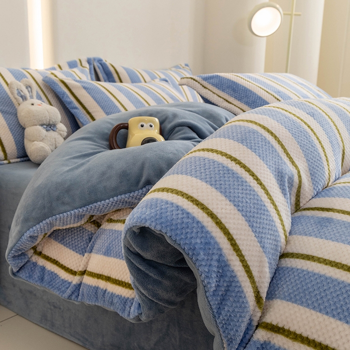 91家纺网 家纺一手货源 找家纺 倾慕家纺 2026新款立体菠萝格印花单枕套 挪威蓝