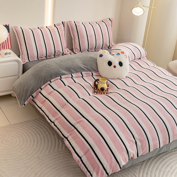 91家纺网 家纺一手货源 找家纺 倾慕家纺 2026新款立体菠萝格印花单枕套 挪威粉