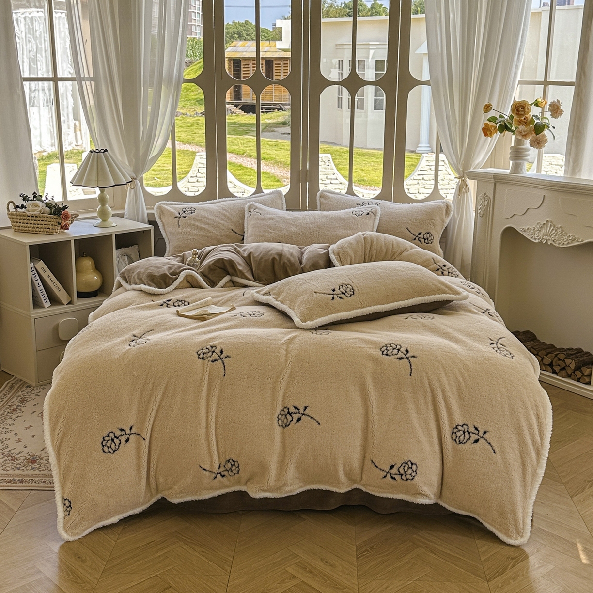 91家纺网 家纺一手货源 找家纺 新印象 2025新款阳离子绒牛奶绒保暖四件套 包边款阳离子绒-赫本