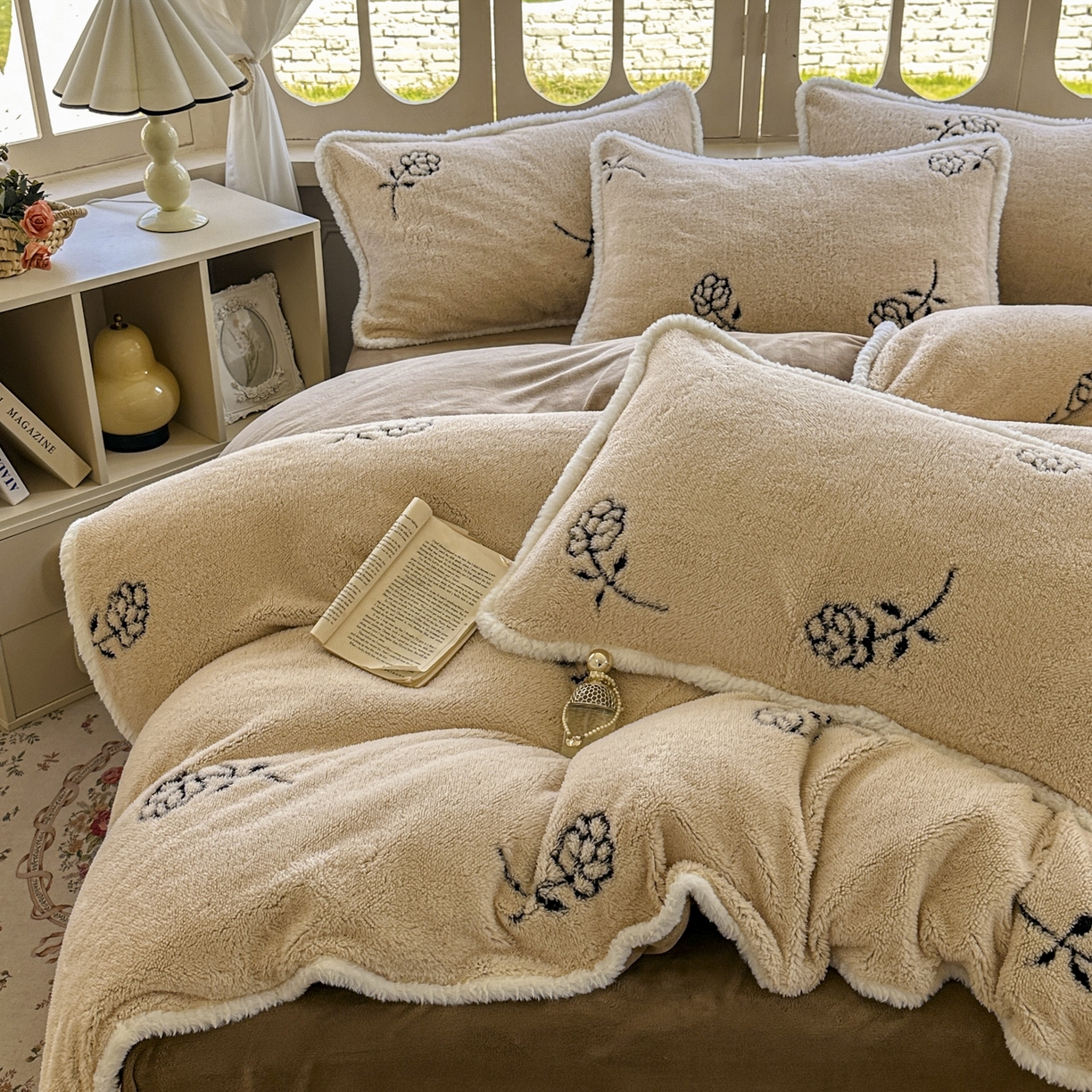 91家纺网 家纺一手货源 找家纺 新印象 2025新款阳离子绒牛奶绒保暖四件套 包边款阳离子绒-赫本